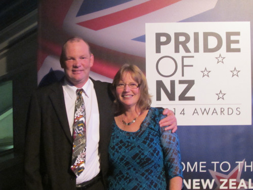 Todd Hamilton  and Helen Moodie at the Pride of New Zealand Award night